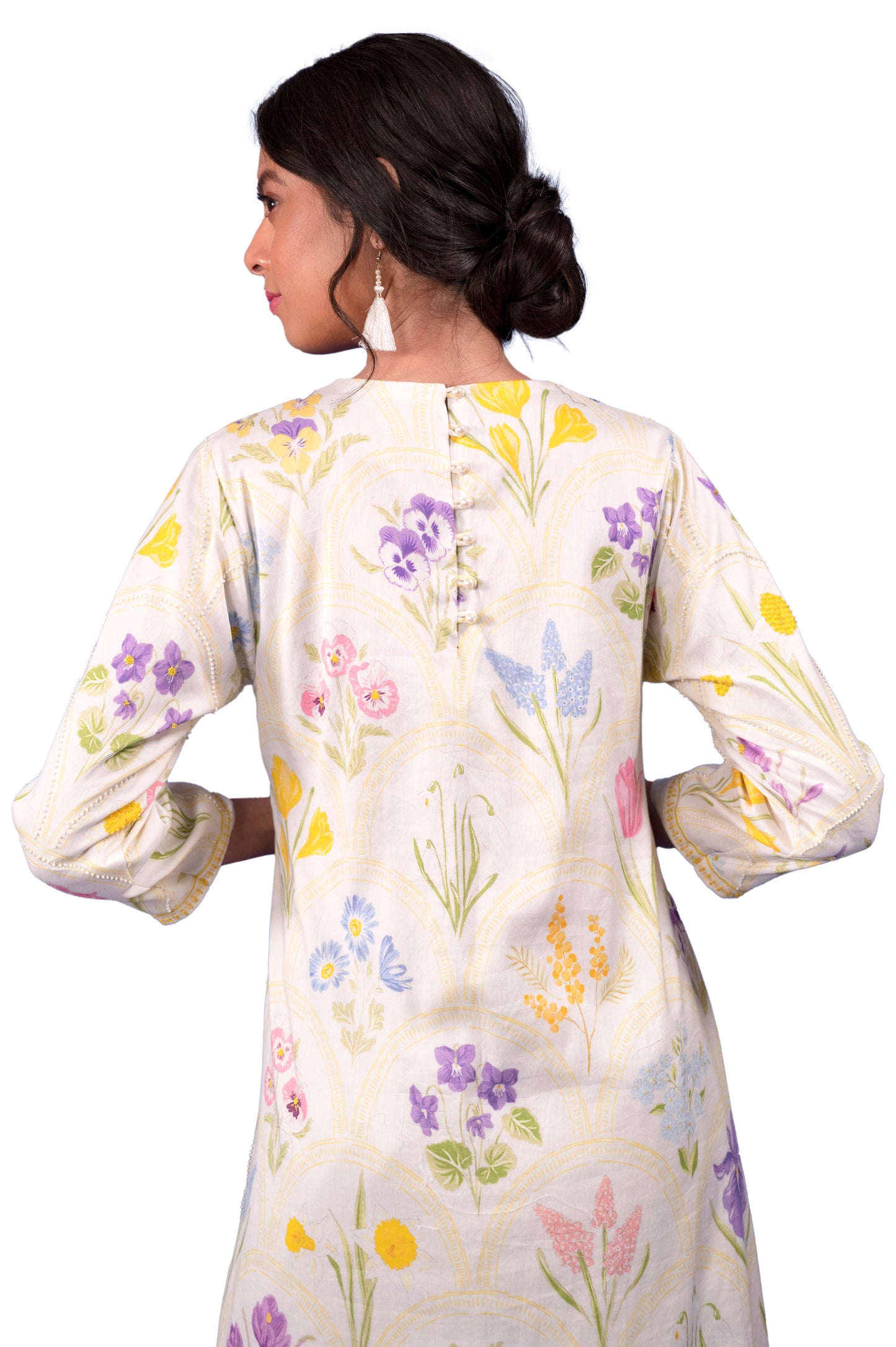 ASSORTED FLORAL PRINTED EMBROIDERED KURTA WITH ORGANZA LAYERED PRINTED PALAZZO COORD