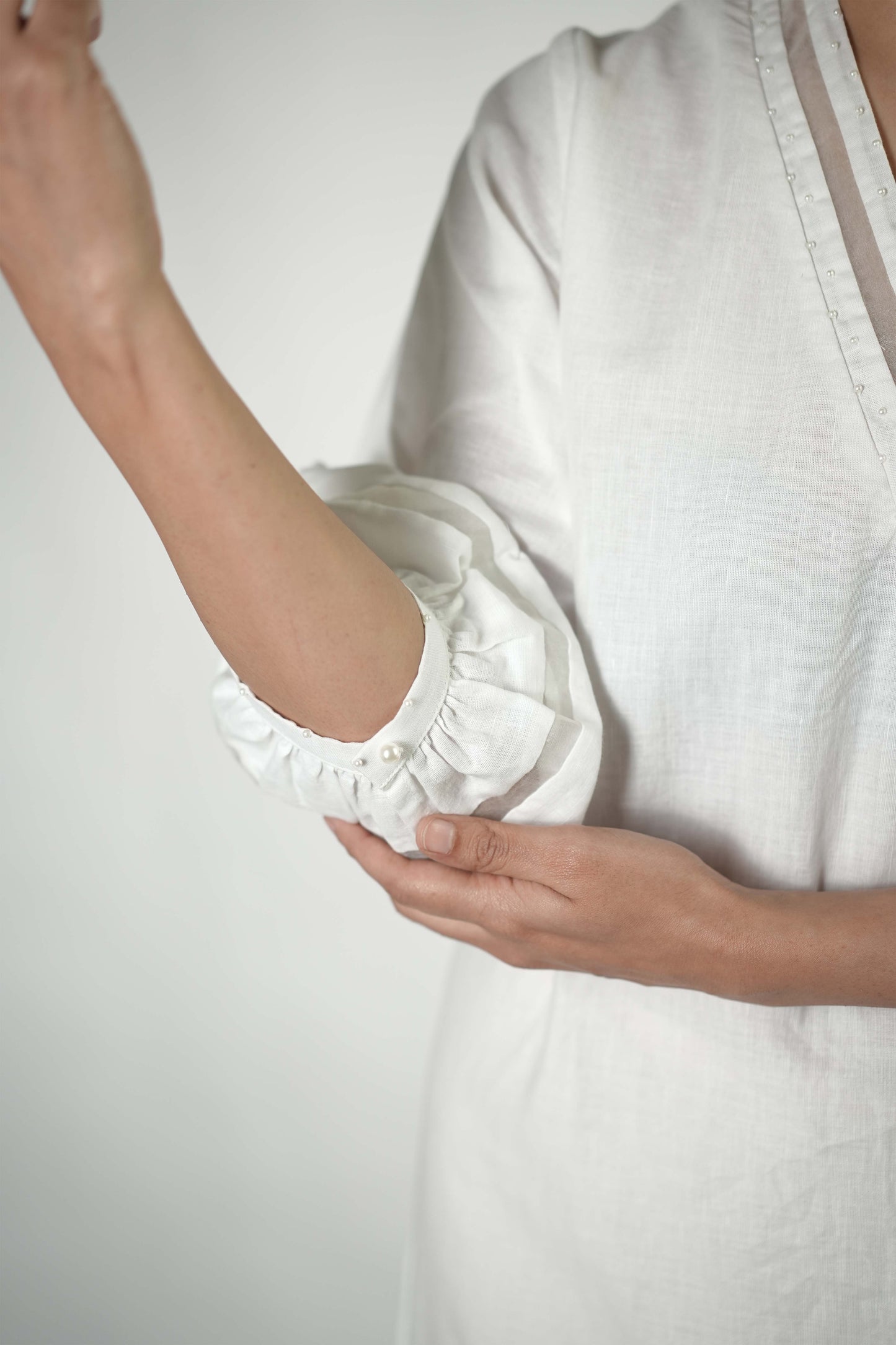 Palm tree embroidered A line dress