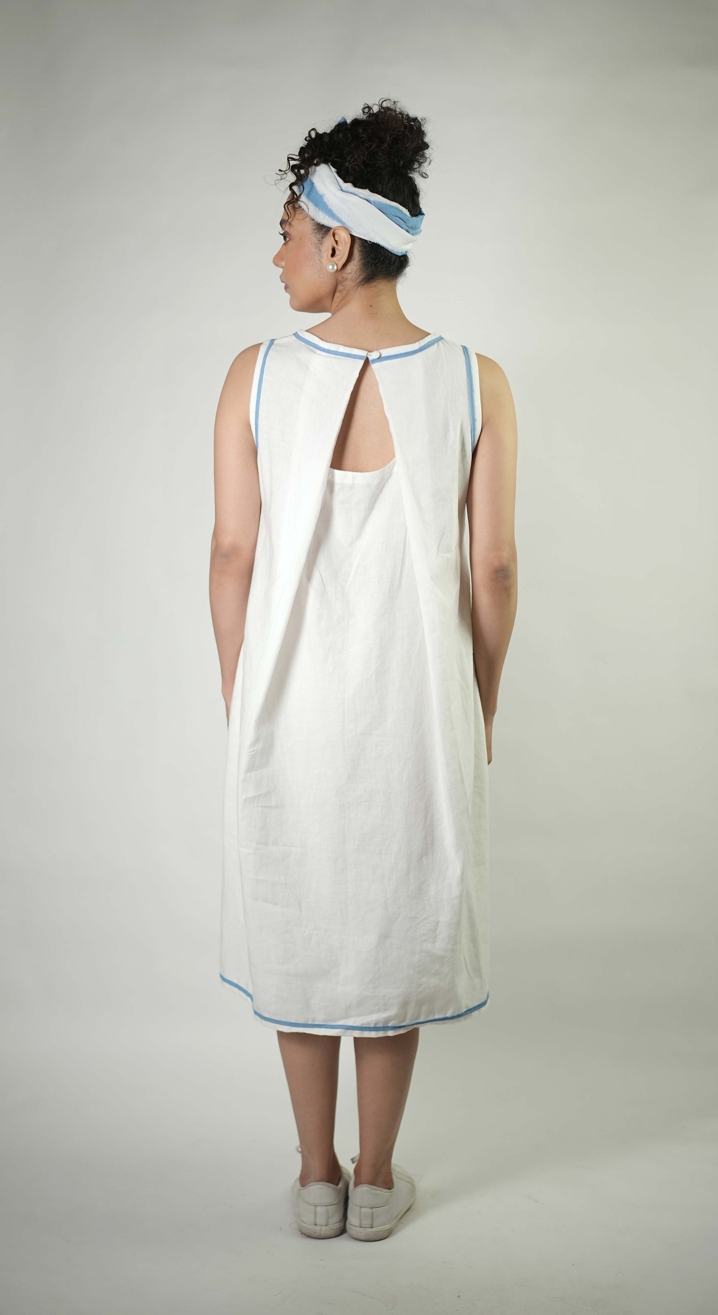 Hand stitched palm tree motif dress
