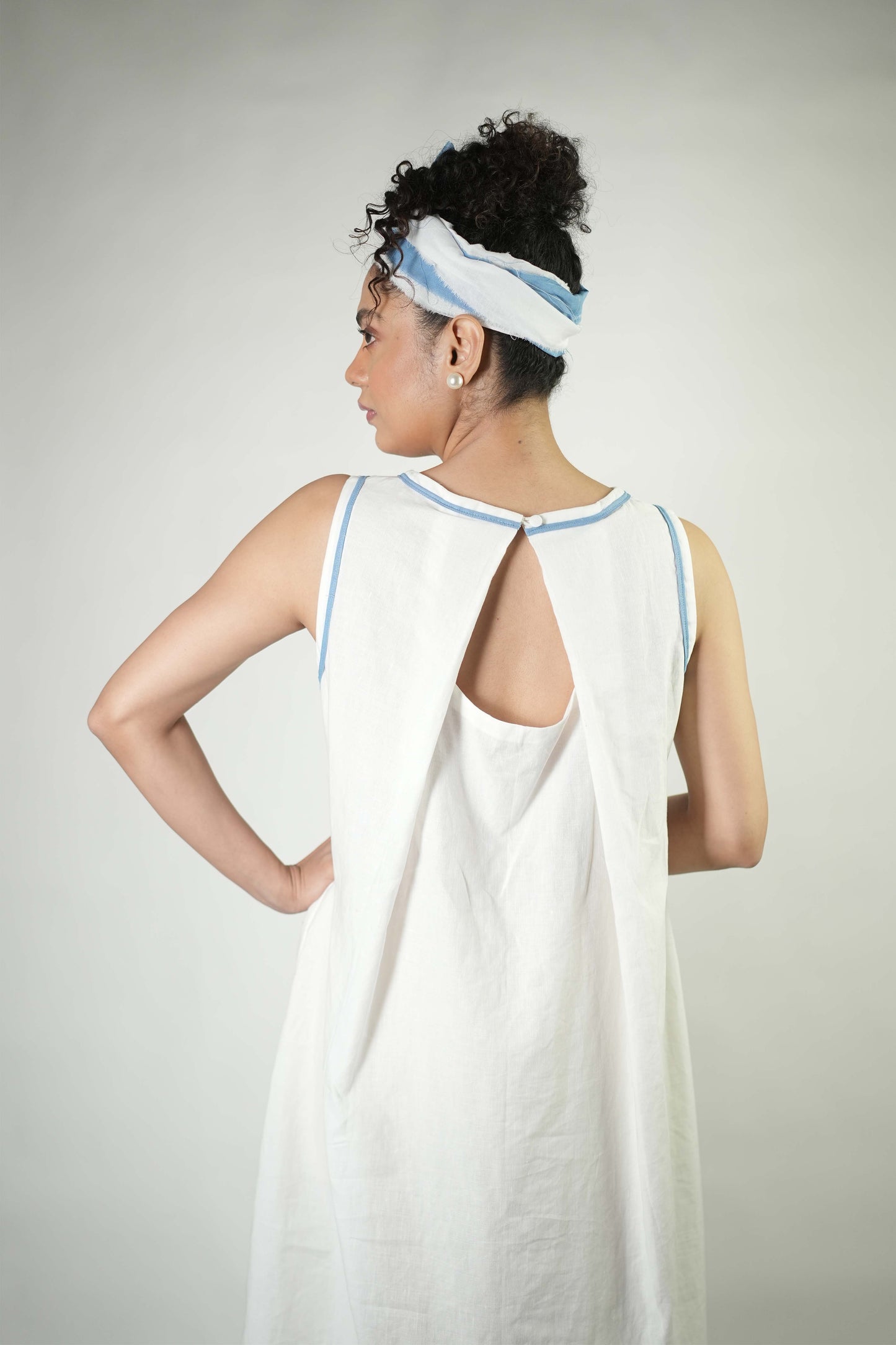 Hand stitched palm tree motif dress