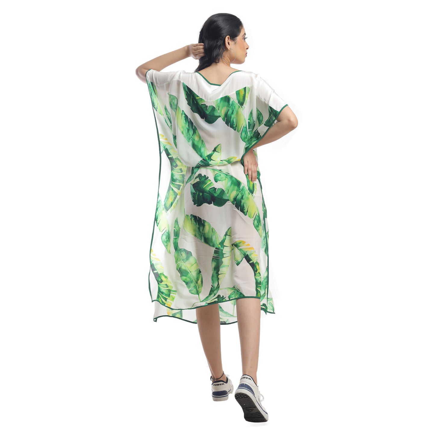 BANANA LEAF PRINTED KAFTAN DRESS