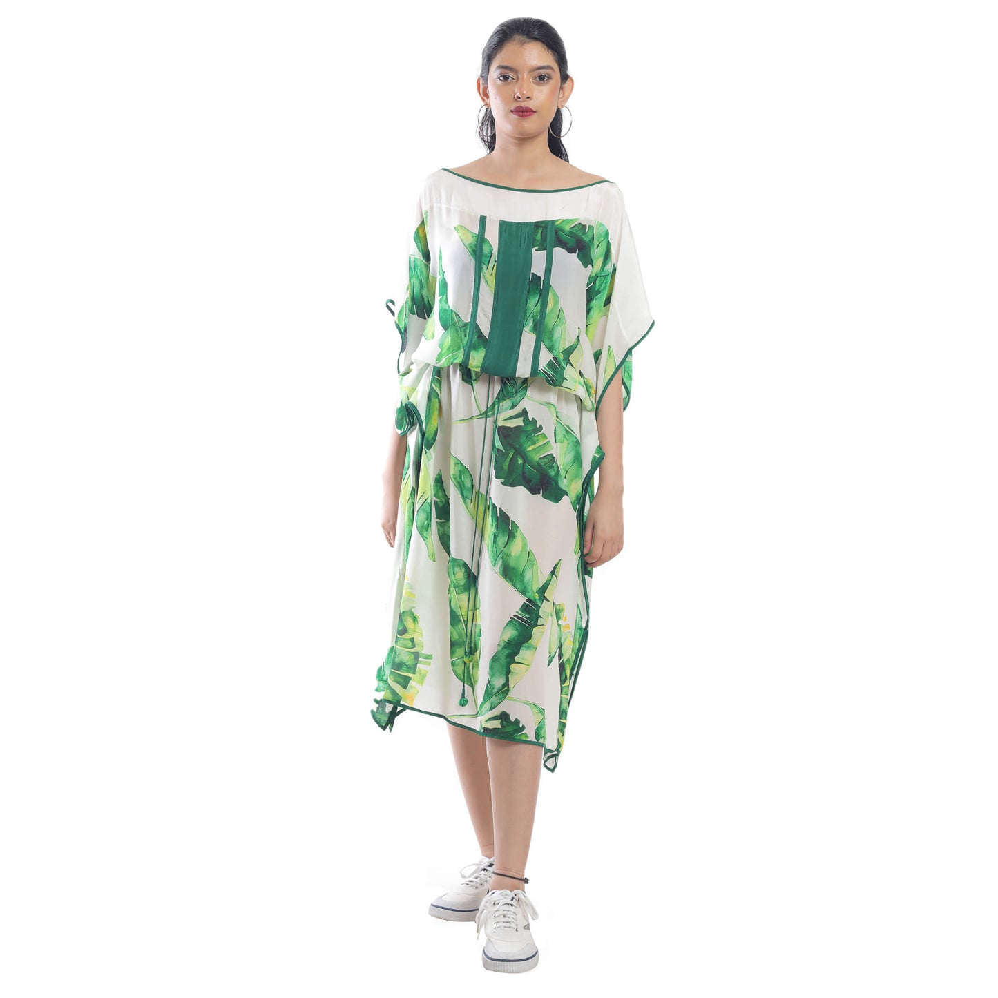 BANANA LEAF PRINTED KAFTAN DRESS