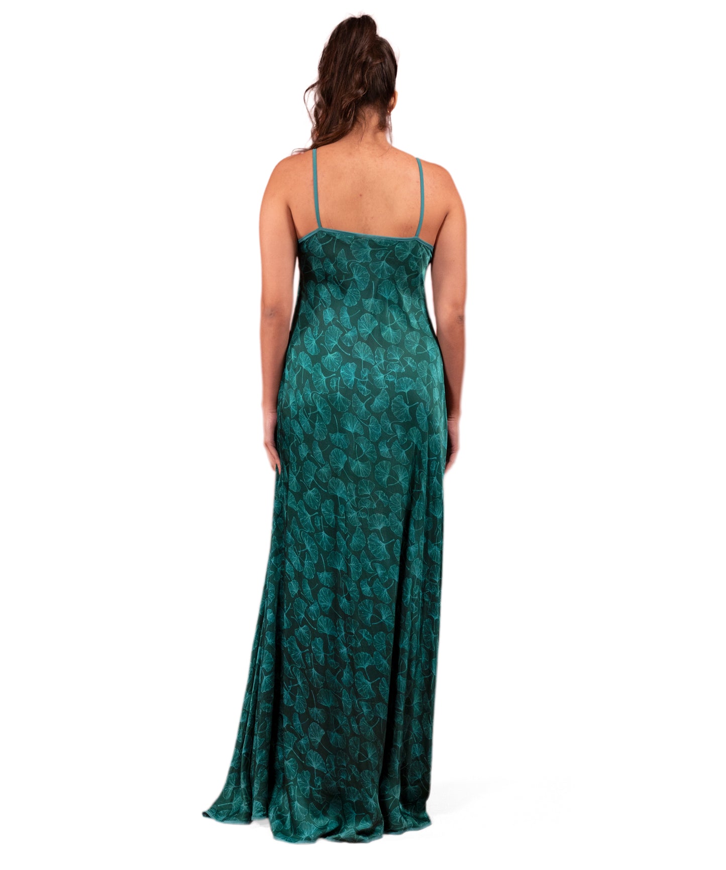 GINGKO LEAF PRINTED MAXI DRESS