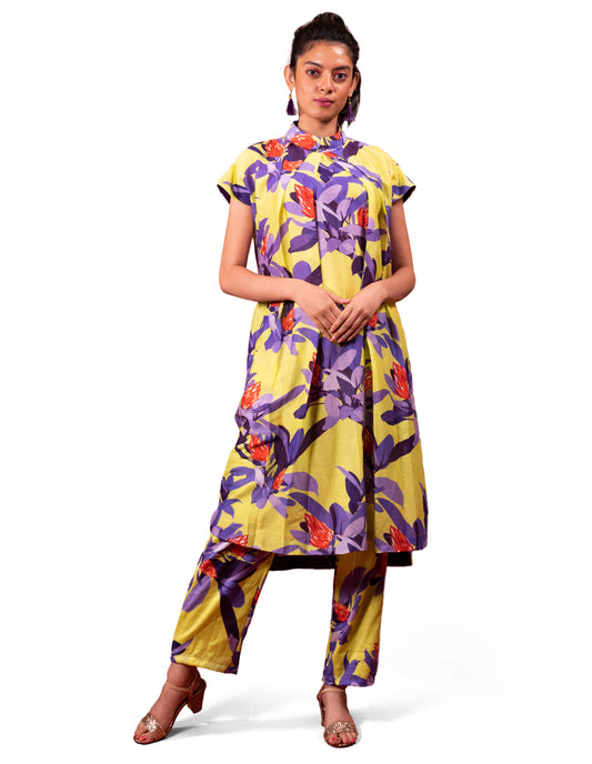 PINE FLOWER PRINTED TUNIC WITH PANTS COORD