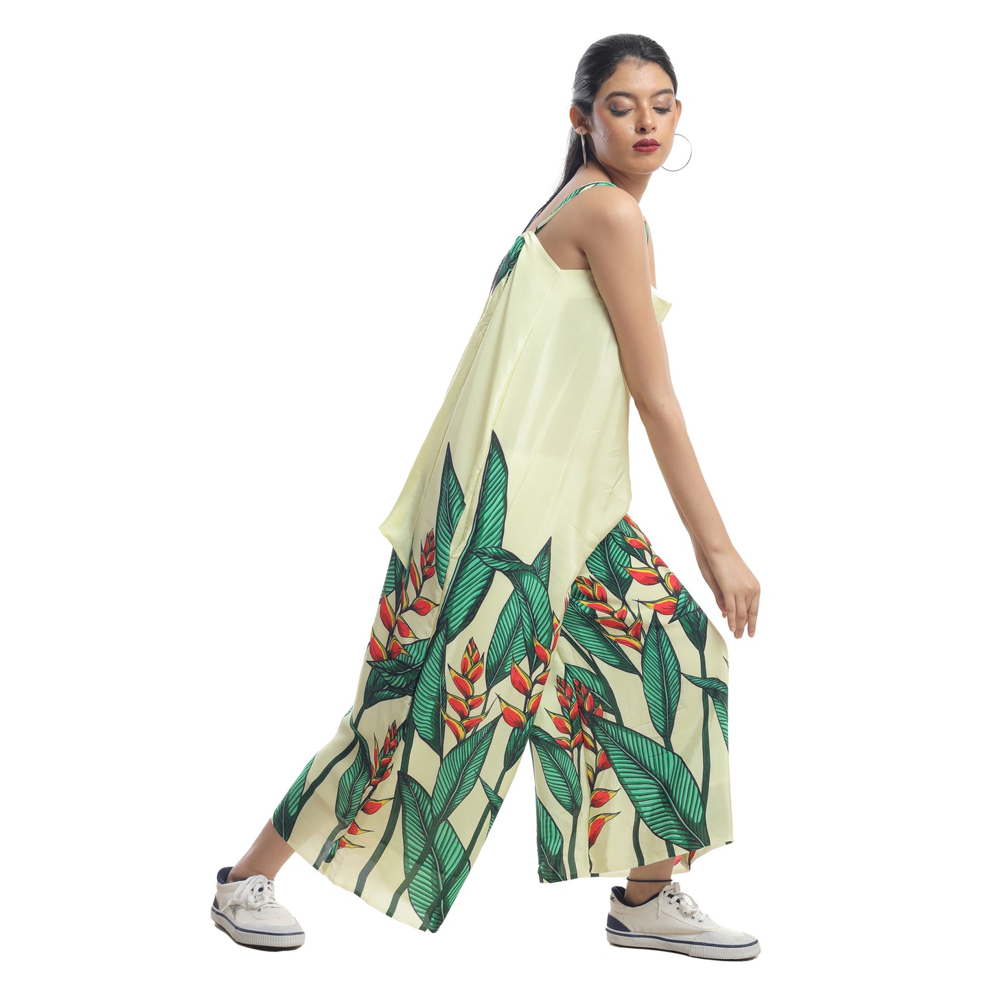 TROPICAL FLOWER PRINTED JUMPSUIT