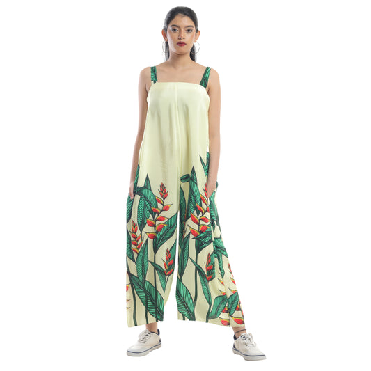 TROPICAL FLOWER PRINTED JUMPSUIT