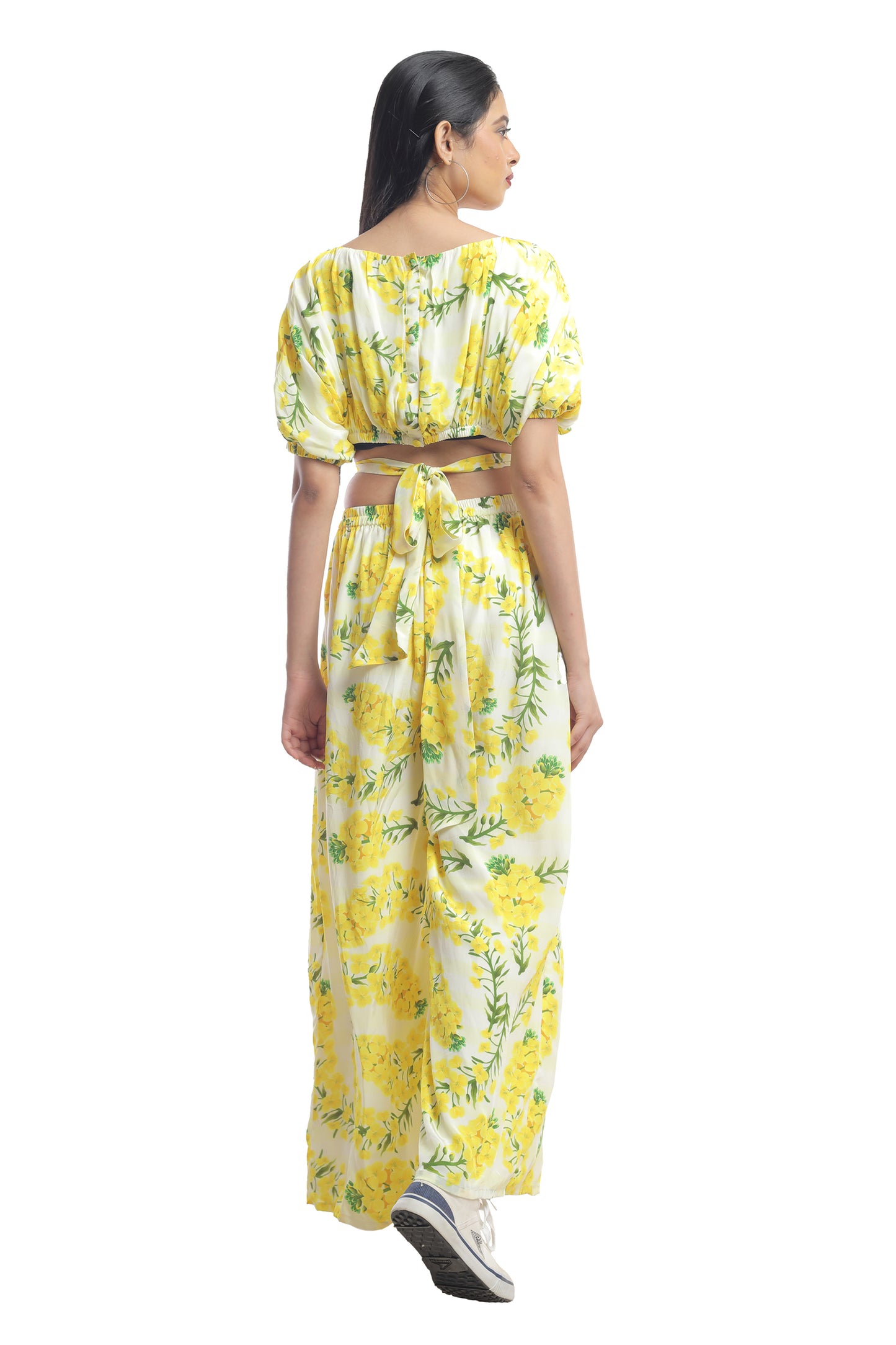 DETACHABLE AT THE WAIST FLORAL PRINTED JUMPSUIT