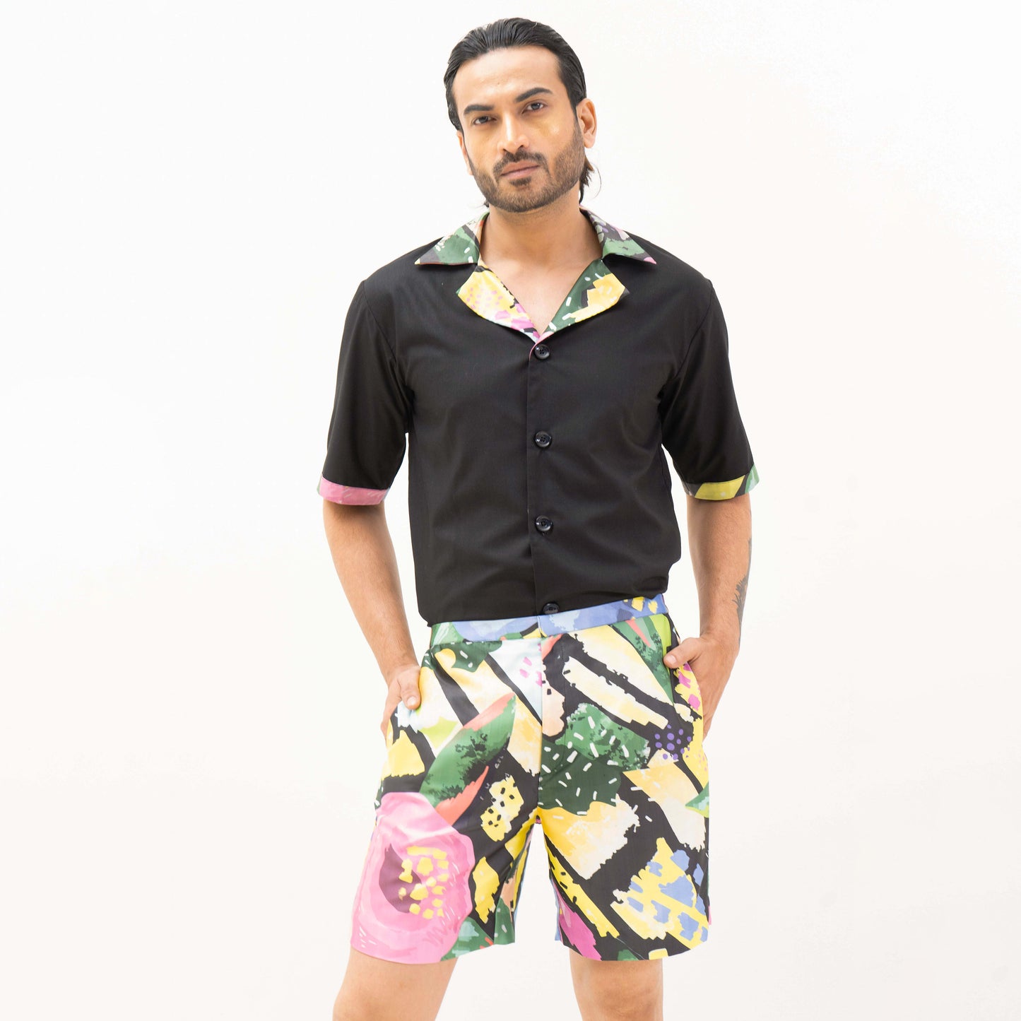 ASSORTED COLOURFUL FLORAL SHORTS WITH SHIRT