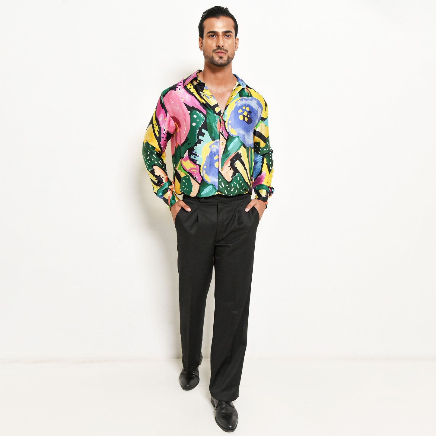 ASSORTED COLOURFUL ABSTRACT FLORAL PRINTED SHIRT