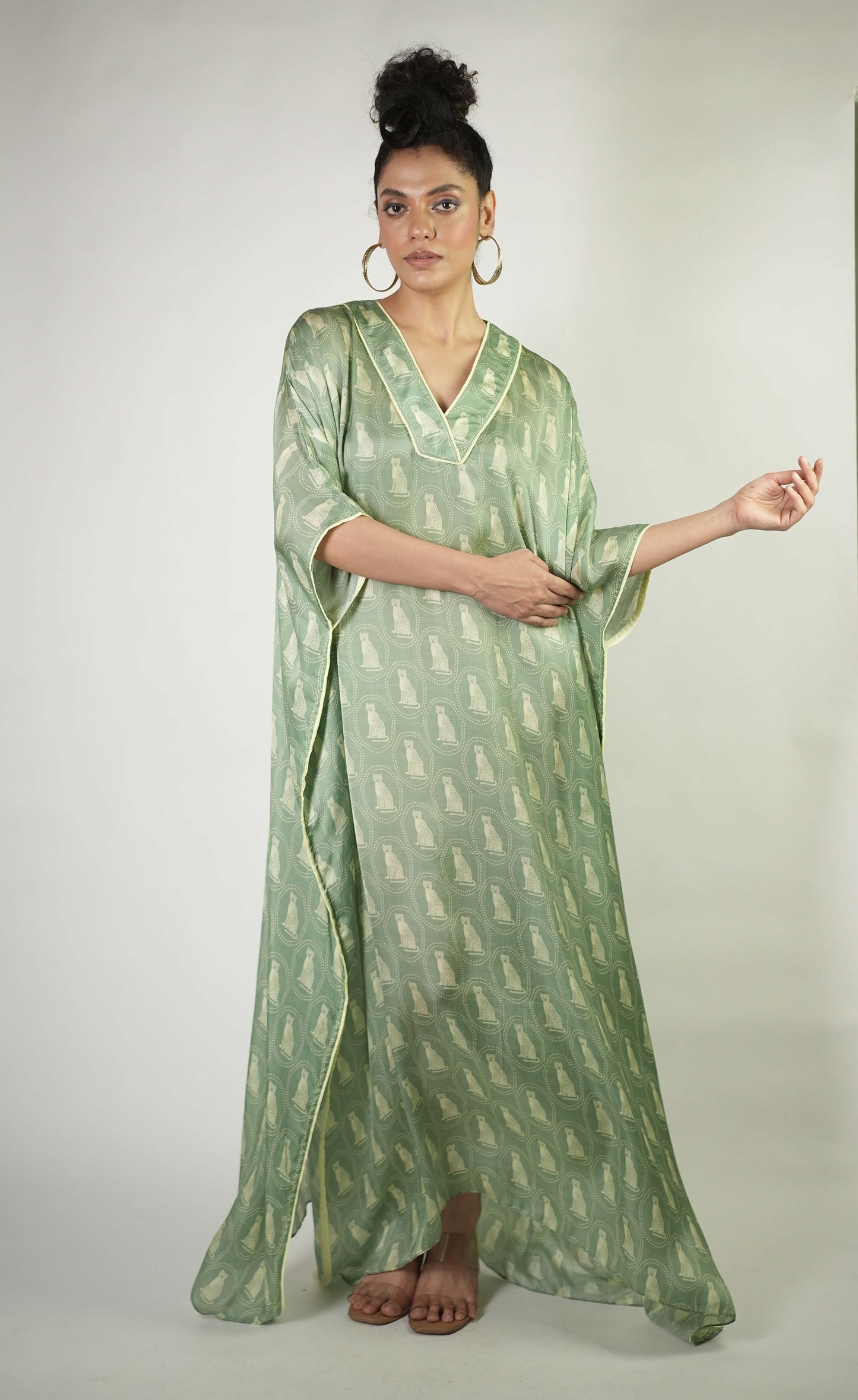 Cheetah printed kaftan