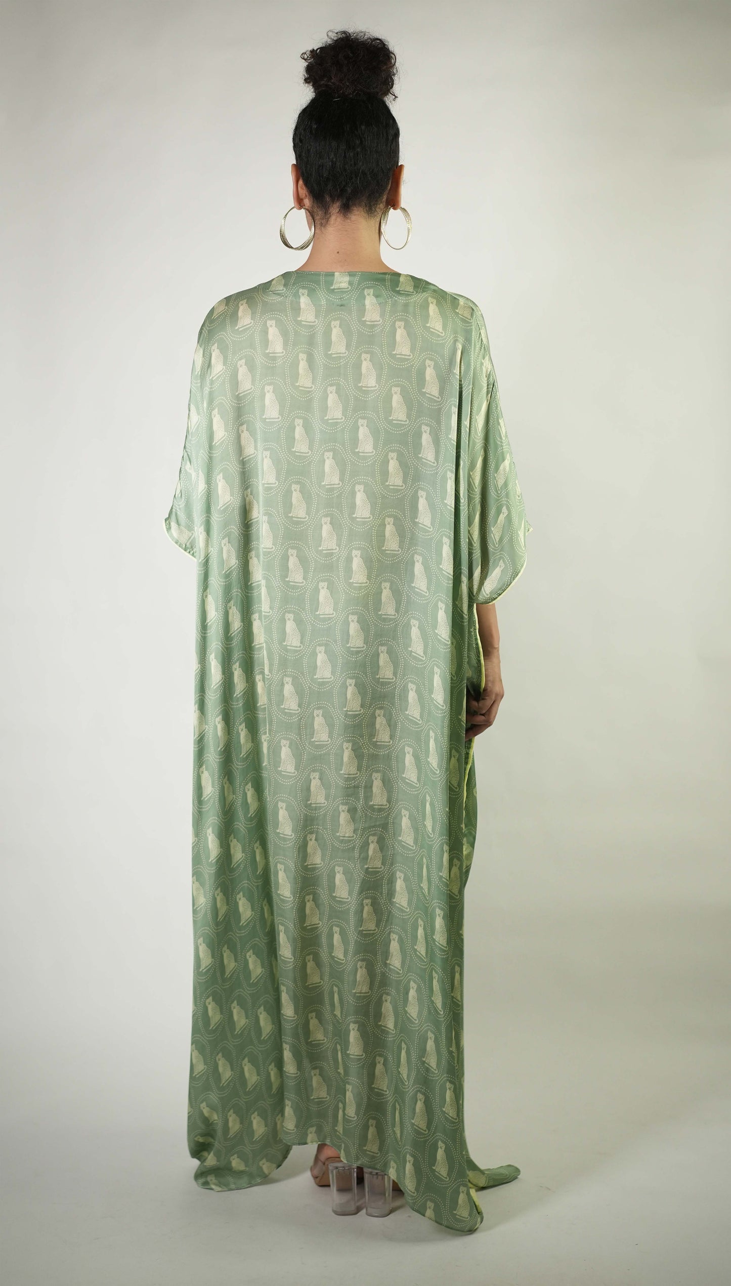 Cheetah printed kaftan