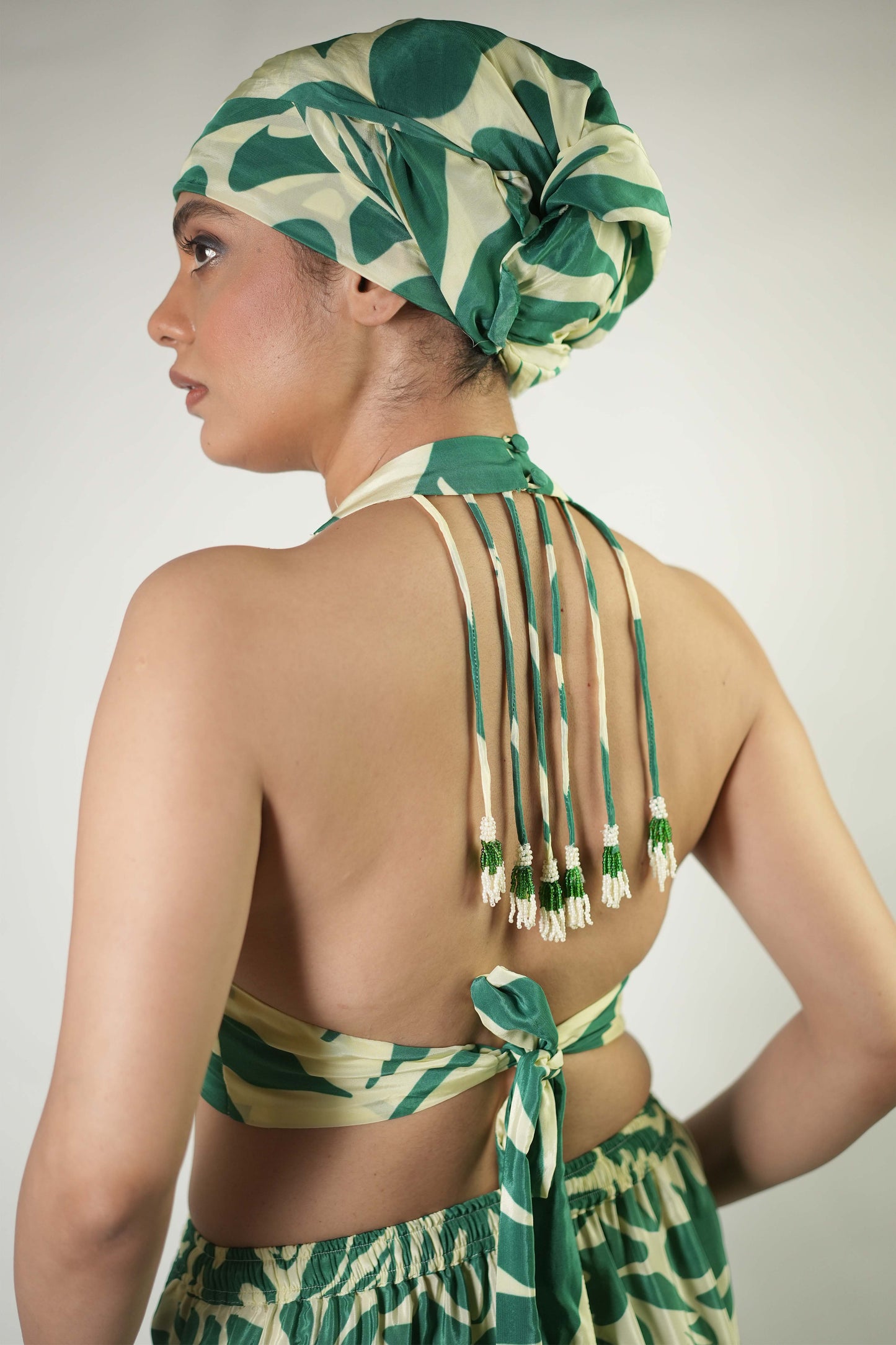 Tropical elements printed bralette
