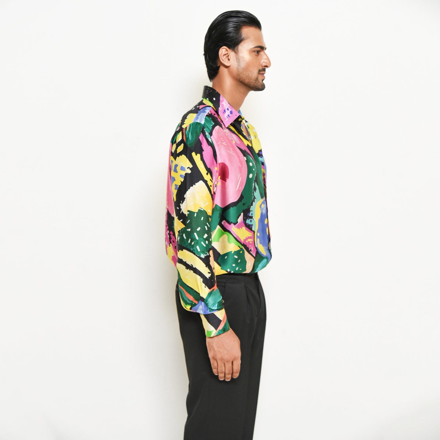 ASSORTED COLOURFUL ABSTRACT FLORAL PRINTED SHIRT