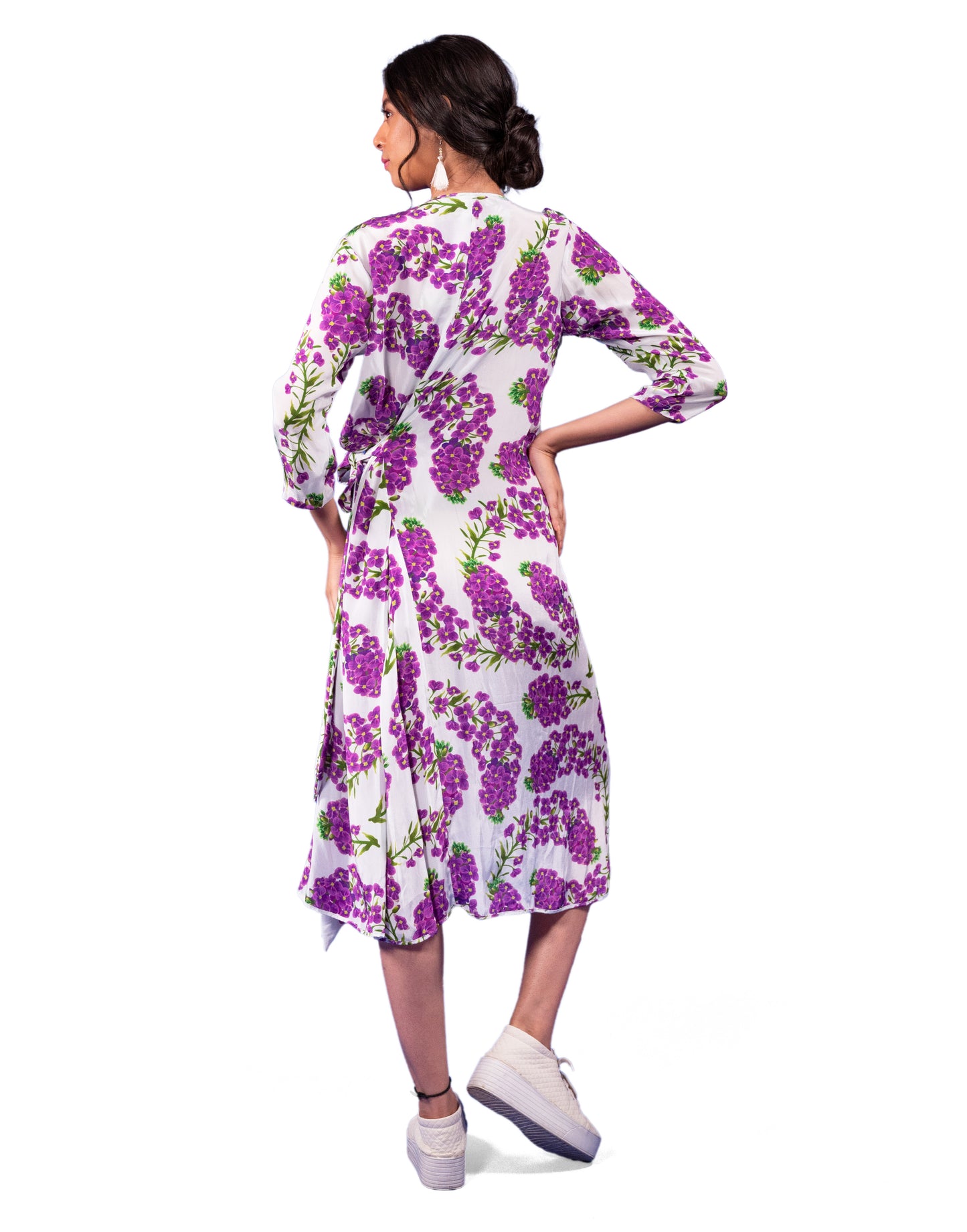 FLORAL PRINTED WRAP DRESS