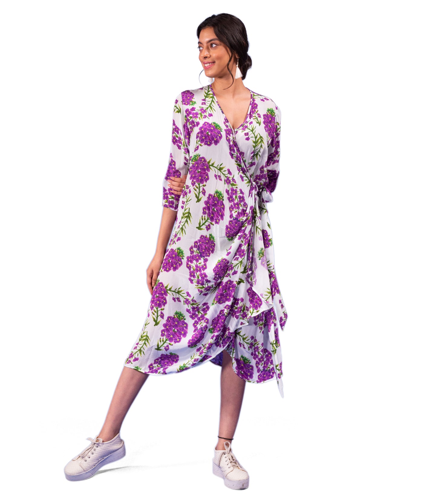 FLORAL PRINTED WRAP DRESS