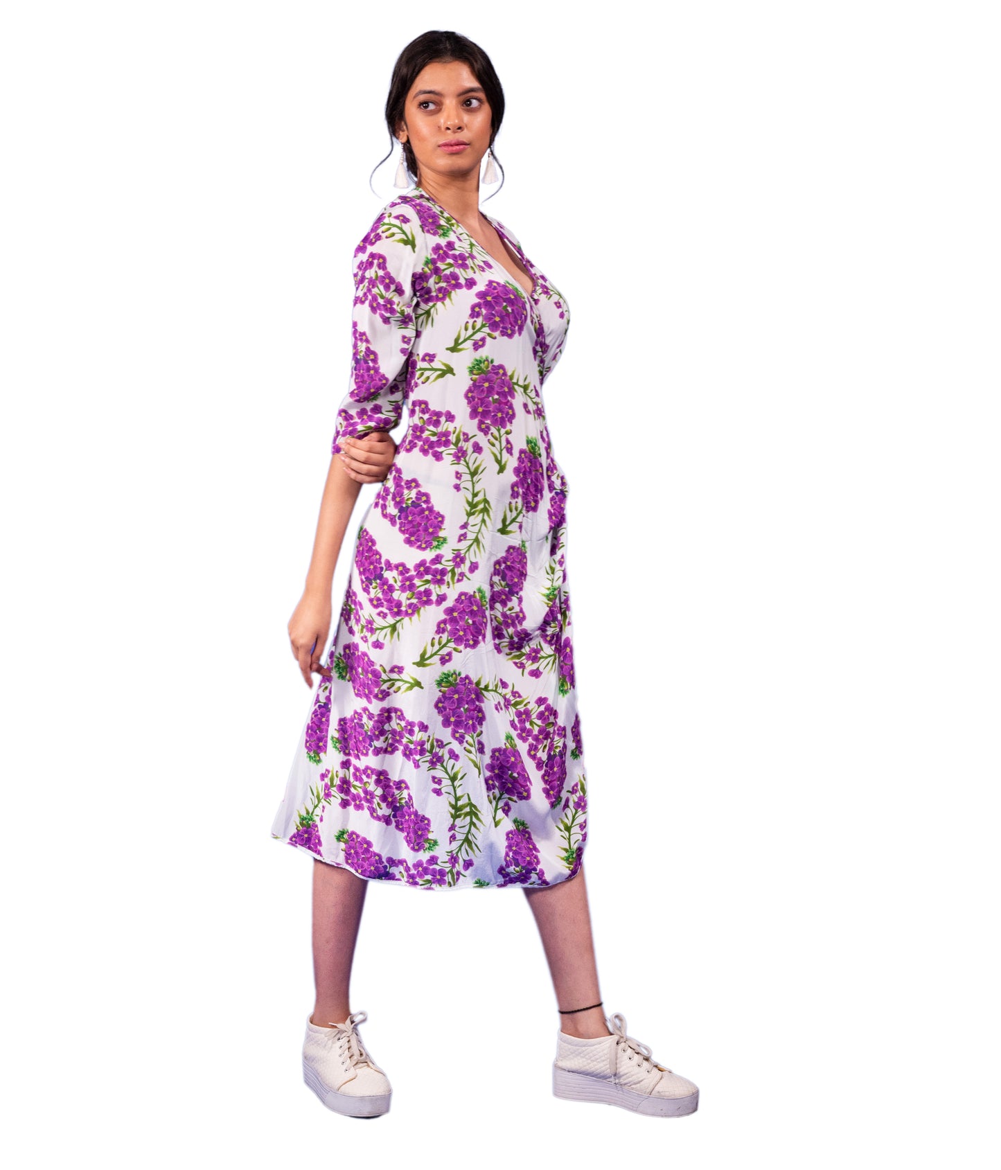 FLORAL PRINTED WRAP DRESS