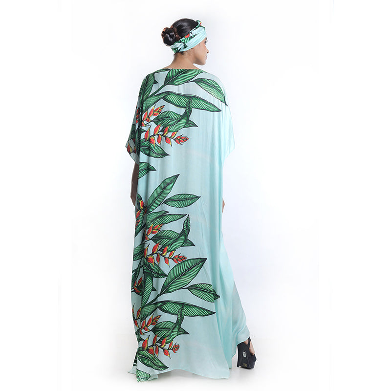 LAXMI MANCHU IN TROPICAL FLOWER PRINTED KAFTAN