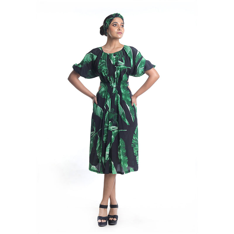 BANANA LEAF PRINTED DRESS