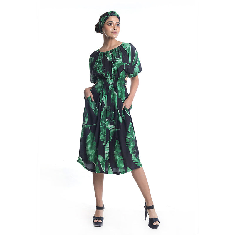 BANANA LEAF PRINTED DRESS